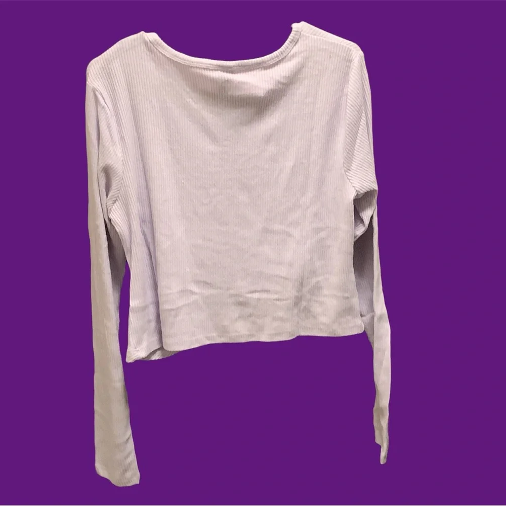 Wild Fable Elegant Ruched Long Sleeve Top - Light Lavender. Super Soft! NEW!! - Picture 2 of 4